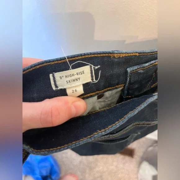 Madewell 9" High Rise Skinny Jeans Dark Denim Size 26 - Picture 3 of 3